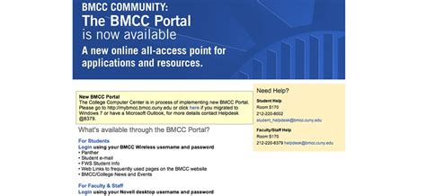 Login (Your login information is your student e-mail login) 3. . Bmcc portal
